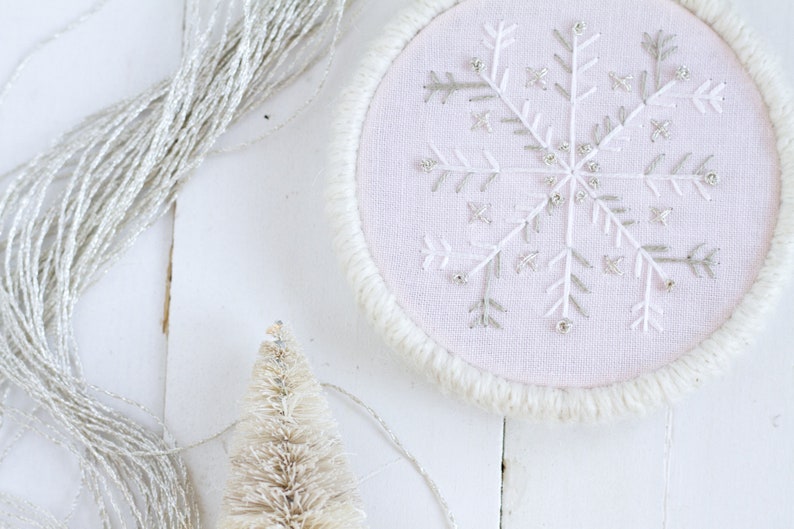 Snowflake Season Ornament digital pattern hand-embroidery, stitching, embroidery, pdf file image 4