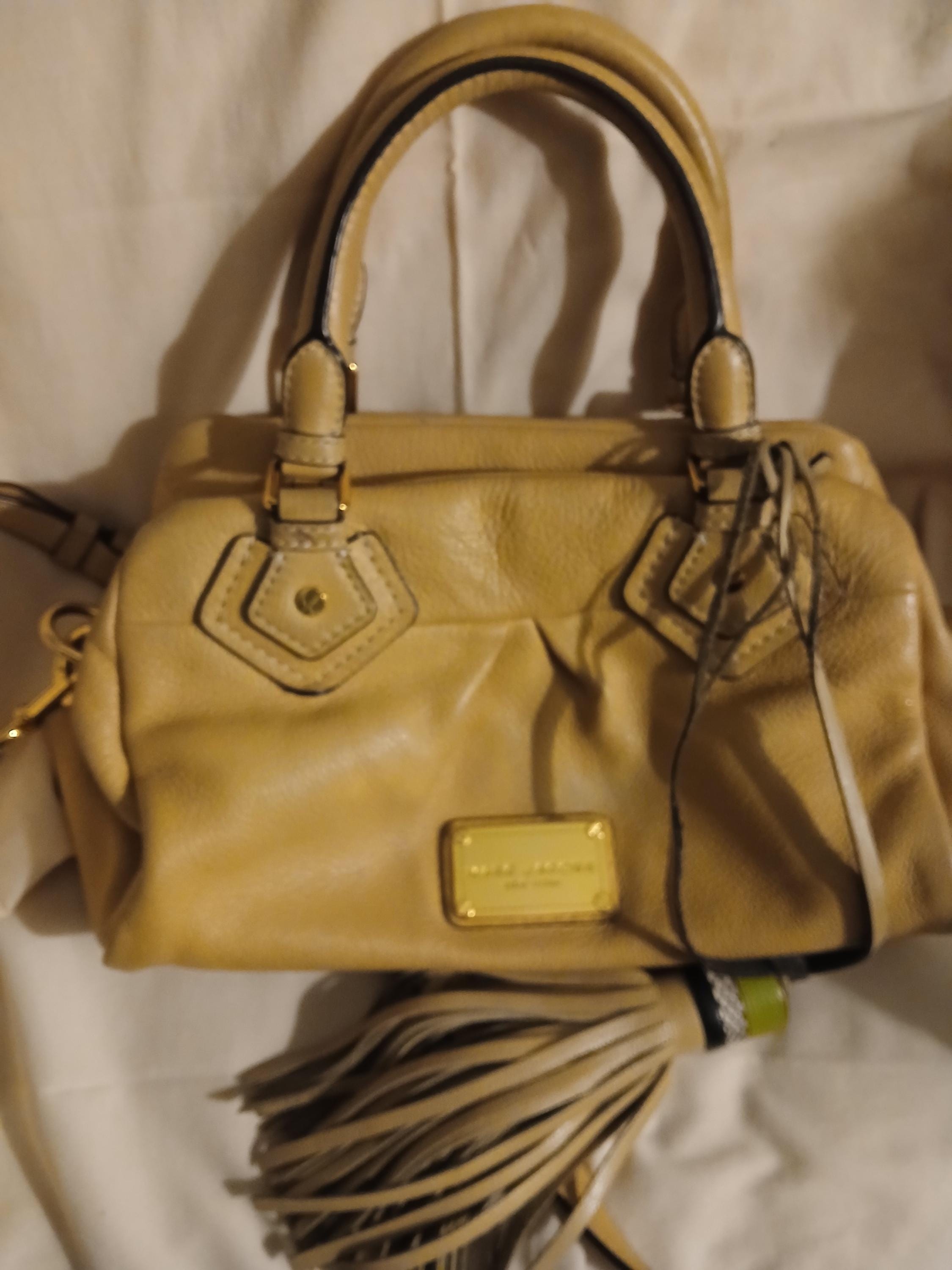 Marc Jacobs Shoulder Leather Bag With Tassel Blush Green/tan/brown 