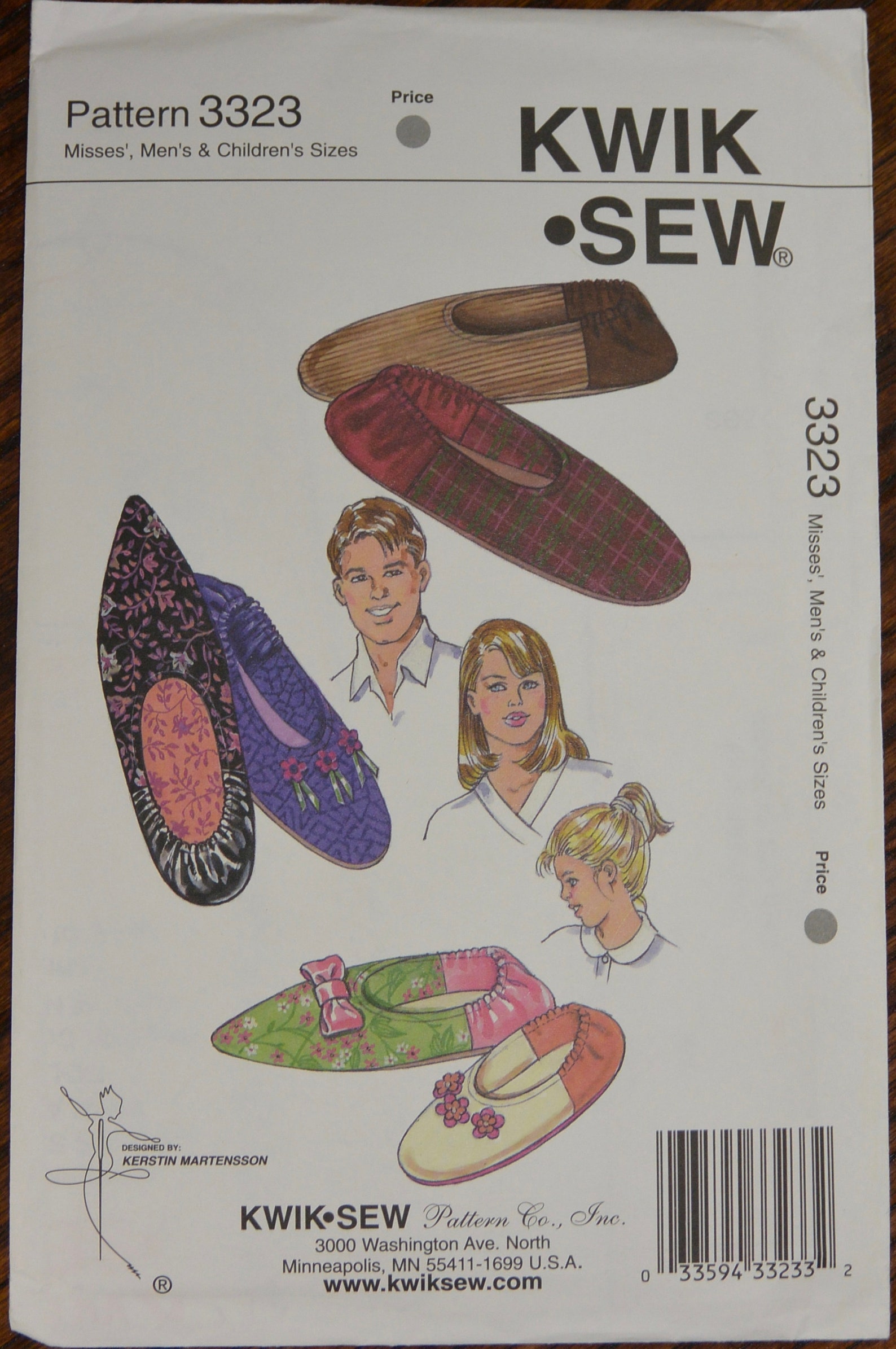 misses or mens slippers sewing pattern - ballet flats sewing pattern -craft sewing pattern - kwik sew 3323 misses or mens slippers sewing pattern - ballet flats sewing pattern -craft sewing pattern - kwik sew 3323