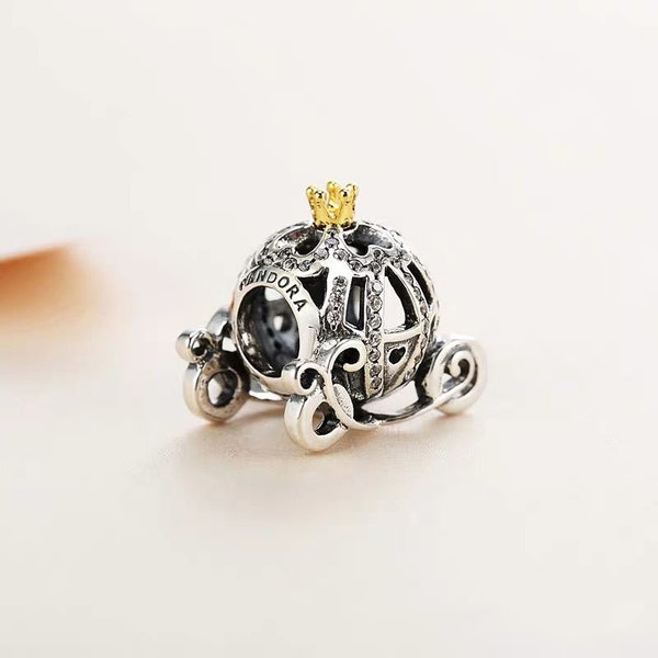 Cinderella pumpkin charm Bean UK GIFT Silver