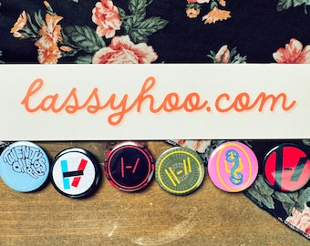 logos |-/ twenty one pilots Pins or Magnets | 1.25" | Set of 6