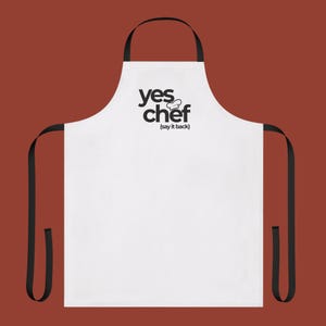 Funny Chef Apron, Culinary Gift for Home Cooks, Holiday Baking Essential, Yes Chef, The Bear FX, BBQ Apron, Cooking Party, Dad Gift