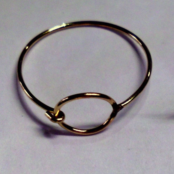 Ring Skinny Minimal 14k/20 Yellow gold filled eco-friendly Wish Ring thread thin delicate 8mm circle - US sizes 4 to 8 - READY to Mail 1 day