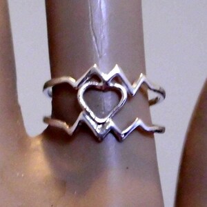 Ring -When Two hearts beat as One -solid sterling silver - pulse rings with one heart- heartbeat Made in USA by Me -Love Friendship