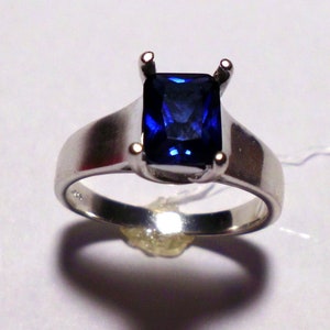 Men's Ring in Sterling Silver Blue Sapphire Strong - Etsy
