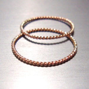 Ring - One Twisted Thread Thin little 10k yellow, or rose gold band - Midi, band, spacer, stacker, wedding - recycled solid gold SALE
