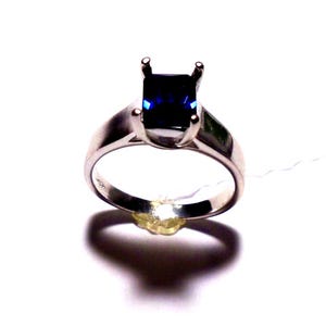 Men's Ring in Sterling Silver + Blue Sapphire + Strong ring - unisex- handmade by me USA Custom Sized - Loyalty, Love, Communication focus image 3