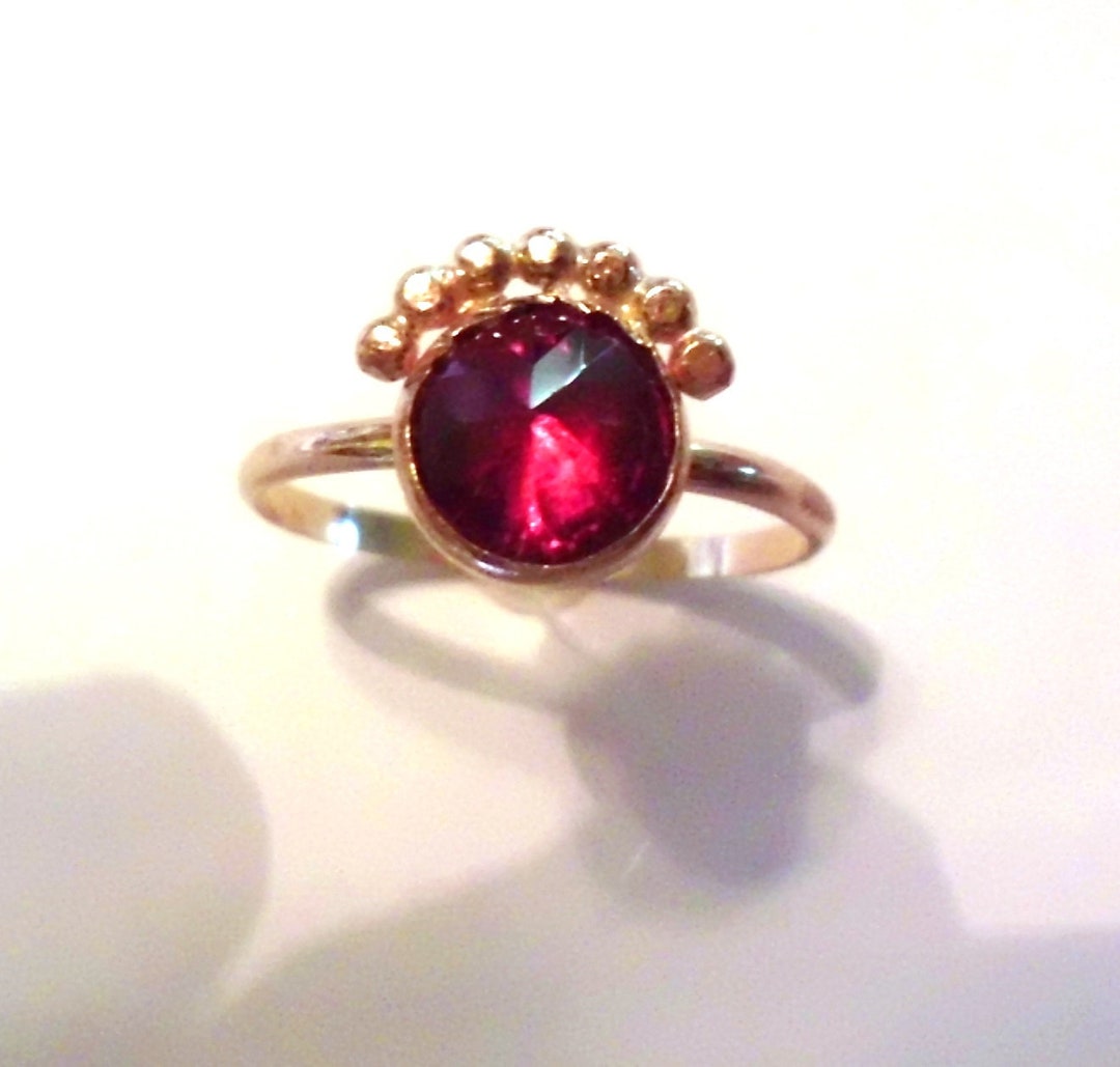 Red Ruby Ring - Eco Friendly Lab Ruby Corundum - READY to MAIL in 1 to ...