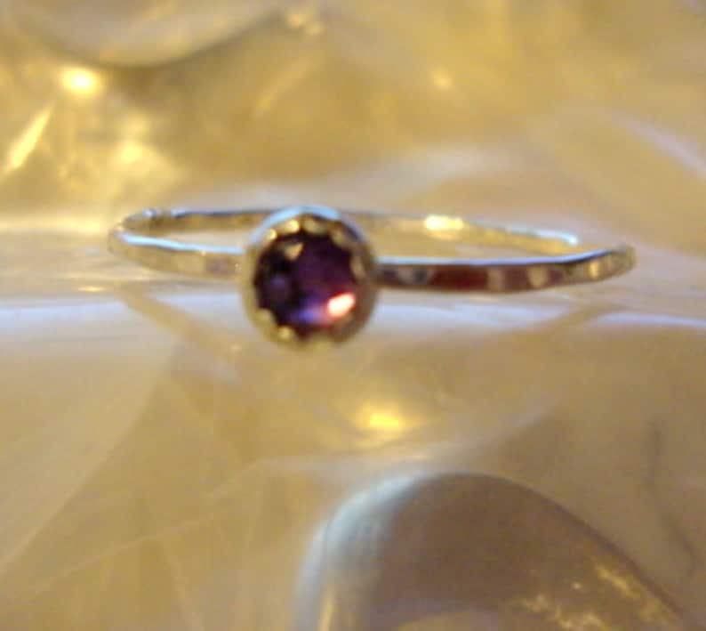 Alexandrite Ring blue to purple rose in reclaimed recycled .925 sterling silver The Seer custom size faceted reverse cut