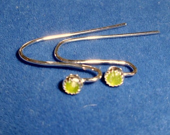 Peridot Earrings solid silver hooks for adding dangles or to wear alone (minimal). solid silver from recycled sources natural genuine