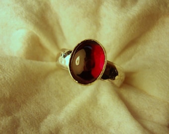 Red Ruby Ring - .925 sterling silver - Fair Trade eco friendly lab ruby - corundum - custom made in your size