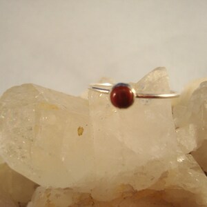 Little Red Jasper Ring Blood of the Earth eco friendly recycled sterling silver 18g 4mm Custom made in your size image 2