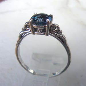 Lighter London Blue Topaz 2 ct ring in sterling silver Fair Trade, eco friendly December Engagement ring SIZE 6.5 READY to Mail 1-2 days image 3