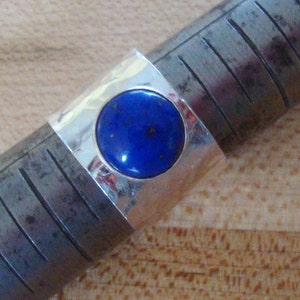Ring - Lapis Lazuli in wide sterling silver Custom Made in USA - Blue to complement the Queen&#39;s Own Black Watch Plaid -HIW for Lad or Lass