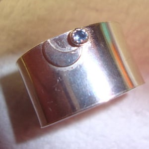 Blue Moon and Star ring Sapphire and .925 sterling silver recycled/reclaimed Fair Trade eco friendly custom size image 1