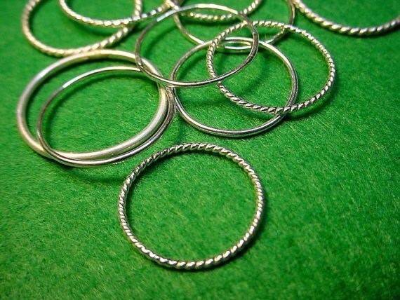 Sterling Silver Mid Finger Knuckle Ring - .925 Silver Spike Band Stackable Jewelry