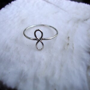 Ring Infinity Alternative eco-friendly sterling silver Custom Made Size- 3/8&quot; tall symbol o empowerment, eternal/everlasting love BRIDESMAID