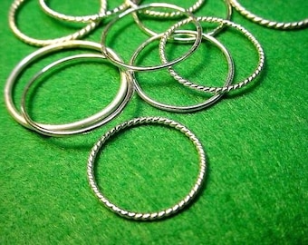 Ring Minimal - Skinny Stacker/Spacer/knuckle/mid-finger recycled gold filled or sterling silver ring - custom size - SALE - One ring USA *