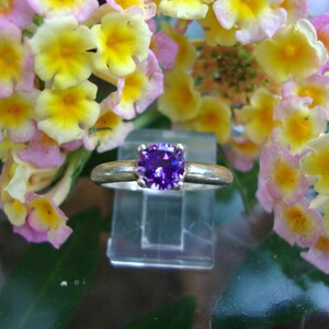 For Craiglm only Ring - Purple Amethyst in eco friendly sterling silver from recycled sources  - 5mm stone size 8 ring