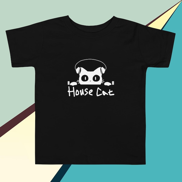 Toddler House Cat Print Music Tshirt, Graphic Trending Sayings Print Design Gift, House Techno Disco Club Streetwear Gift, FREE SHIPPING