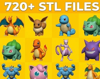 720+ Pokemon STL Bundle | 3D Print Files | Chibi Figures | Cute Kawaii Collection | DigitalDownload