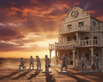 Wild West Pack — Saloon, Bank, Sheriff, Church + Cowboys & Civilians | Digital 3D Models | Instant Download