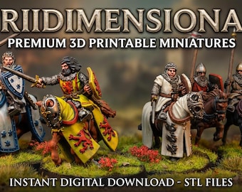 Medieval STL Pack 13th Century Scottish English Army - 28mm 32mm Wargaming Miniatures William Wallace Digital Download