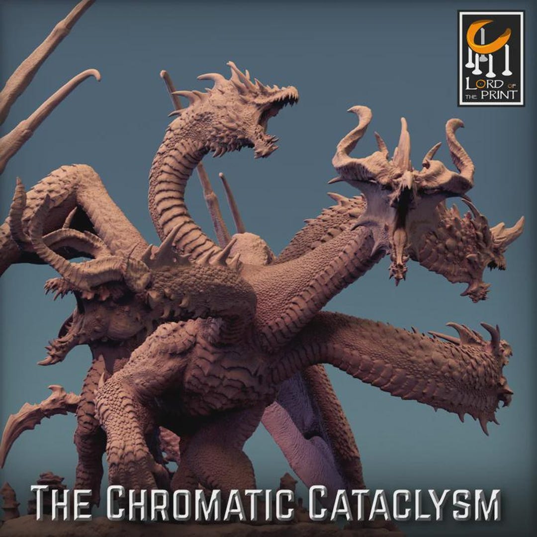 Tiamat Dragon Queen Miniature for D&D | 5 Headed Dragon | Resin Mini ...