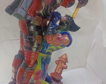 Marvel Deadpool vs Wolverine Large Diorama – Hand‑Painted Resin Figures
