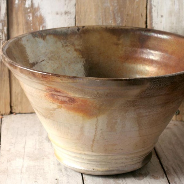 SPRING SALE - Raku Bowl - Amber Glaze