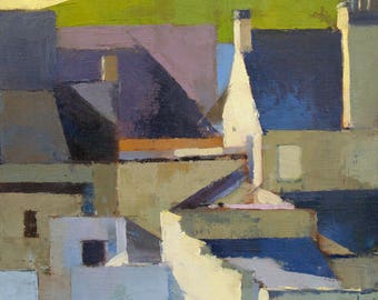 Neighbours, Small Town series, townscape oil painting, direct from artist