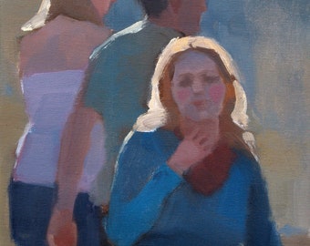 Angels Among Us, oil on canvas, figurative art direct from artist