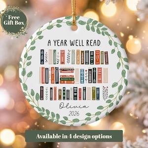 Adorno personalizado para amantes de los libros, adorno de libro a medida, regalo para club de lectura, adorno para lectores, regalo para amantes de los libros, regalo de lectura, regalo para bibliotecarios Design 2