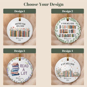 Adorno personalizado para amantes de los libros, adorno de libro a medida, regalo para club de lectura, adorno para lectores, regalo para amantes de los libros, regalo de lectura, regalo para bibliotecarios imagen 2