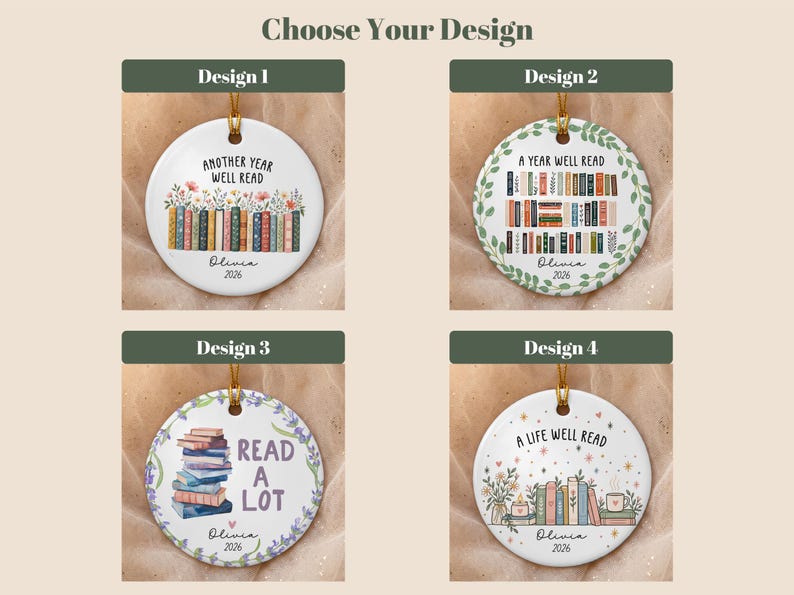 Adorno personalizado para amantes de los libros, adorno de libro a medida, regalo para club de lectura, adorno para lectores, regalo para amantes de los libros, regalo de lectura, regalo para bibliotecarios imagen 2