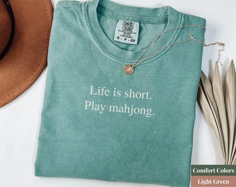 Comfort Colors Mahjong Shirt, Funny Mahjong Player Gift, Mahjong Social Club Tee, Mahjong Lover Shirt, Board Game Shirt, Gaming Humor Shirt
