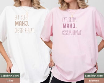 Comfort Colors Mahjong Matching Shirt, Funny Mahjong Social Club Tee, Mahjong Player Gift, Board Game Shirt, Gaming Humor T-Shirt for Her
