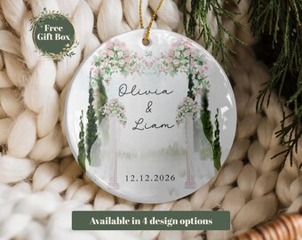 Personalized Married Ornament, Our First Christmas Married, Newlywed Gift, Just Married Ornament, Custom Wedding Keepsake, Mr and Mrs Gift