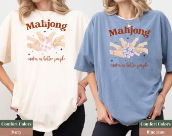 Comfort Colors Mahjong Matching Shirt, Funny Mahjong Social Club Shirt, Mahjong Player Gift, Board Game Shirt, Gaming Humor T-Shirt