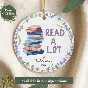 Adorno personalizado para amantes de los libros, adorno de libro a medida, regalo para club de lectura, adorno para lectores, regalo para amantes de los libros, regalo de lectura, regalo para bibliotecarios Design 3