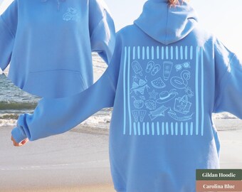 Women Summer Hoodie, Summer Beach Hoodie, Coastal Hoodie, Summer Vacation Hoodie, Beach Hoodie Women, Beach Vacation Top, Beach Lover Gift