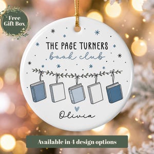 Personalized Book Club Ornament, Custom Book Group Ornament, Book Club Gift, Reading Ornament, Librarian Gift, Christmas Book Lover Gift Design 2