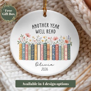 Adorno personalizado para amantes de los libros, adorno de libro a medida, regalo para club de lectura, adorno para lectores, regalo para amantes de los libros, regalo de lectura, regalo para bibliotecarios Design 1