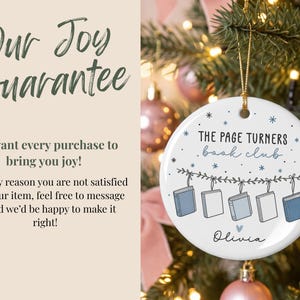 Personalized Book Club Ornament, Custom Book Group Ornament, Book Club Gift, Reading Ornament, Librarian Gift, Christmas Book Lover Gift Bild 7