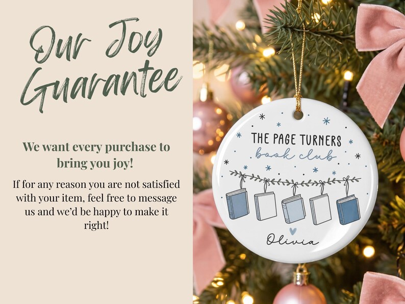 Personalized Book Club Ornament, Custom Book Group Ornament, Book Club Gift, Reading Ornament, Librarian Gift, Christmas Book Lover Gift Bild 7