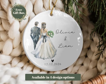 Personalized Married Ornament, Our First Christmas Married, Newlywed Gift, Just Married Ornament, Custom Wedding Keepsake, Mr and Mrs Gift