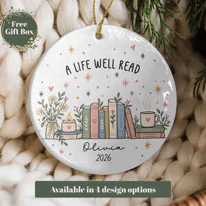 Adorno personalizado para amantes de los libros, adorno de libro a medida, regalo para club de lectura, adorno para lectores, regalo para amantes de los libros, regalo de lectura, regalo para bibliotecarios imagen 1