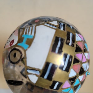 Vintage 1980's Glass Blown Ball Shaped Ornament G.Klimt Adele Bloch Bauer image 3