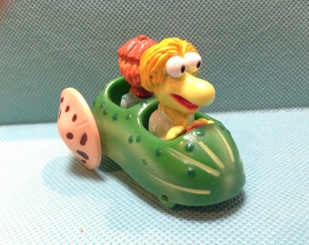 Vintage Fraggle Rock Wembley and Boober in Pickle Car