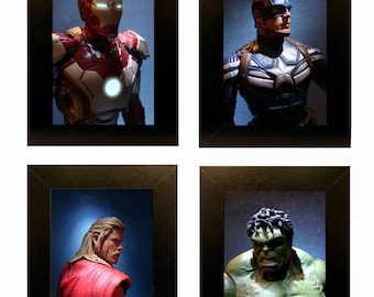額入りアベンジャーズ おもちゃ写真 アクションフィギュア写真 4" x 6" 映画